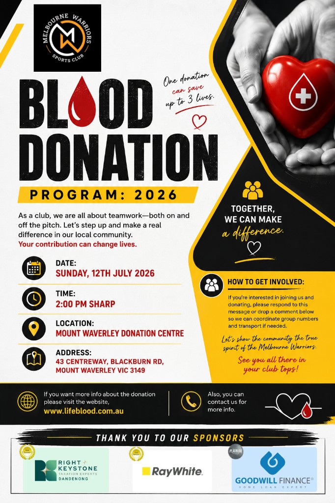 MWSC - Blood Donation Program: 2026 poster
